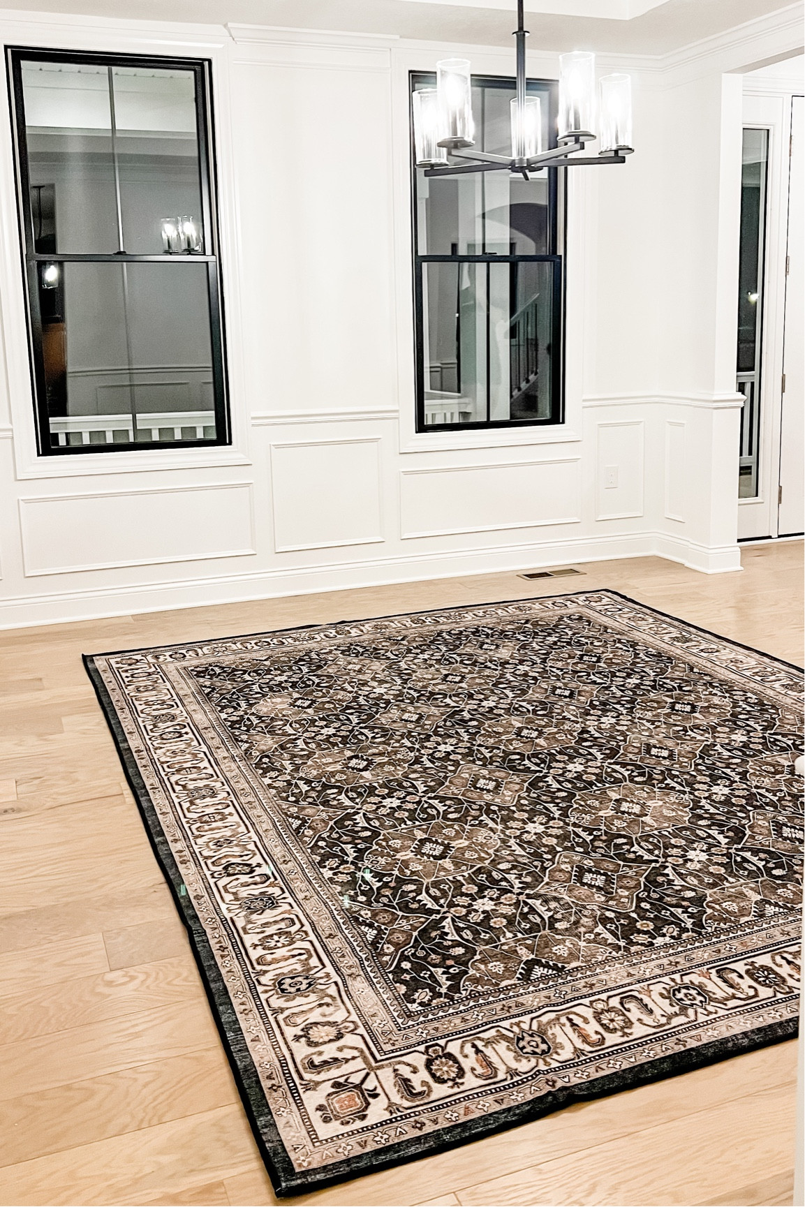 ruggable 
dining room rug 
modern farmhouse 
neutral decor
neutral homes 
black windows 
dining room decor 
washable rug 

#LTKSale #LTKSeasonal #LTKhome