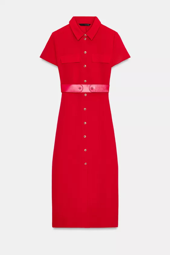 BELTED MIDI DRESS | Zara UK