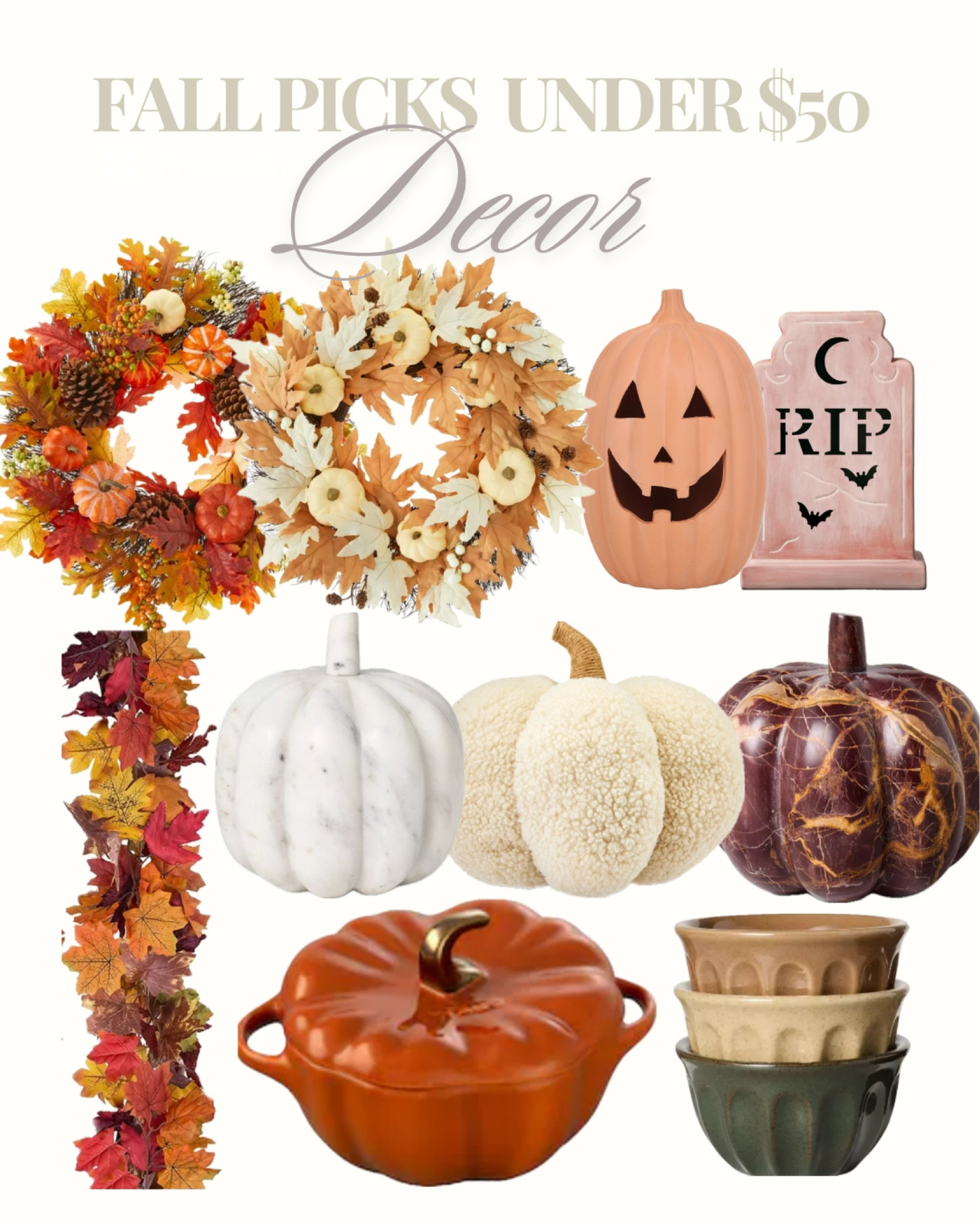 My favorite fall decor picks under $50 from Amazon, Walmart, and Target

Target home finds
target fall home finds
amazon fall
walmart fall
target halloween 
neutral fall decor 

#LTKSeasonal #LTKHome #LTKFallSale