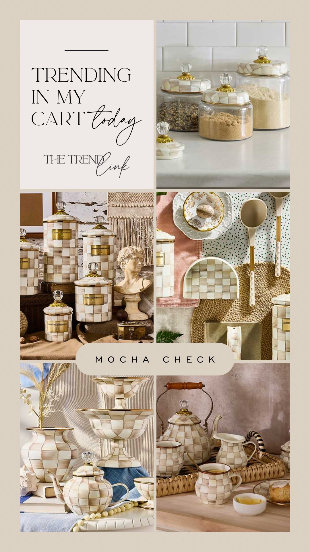 🤎🤎🤎 my heart bleeds brown. The new Mocha Check collection from McKenzie Childs is just everything my kitchen needs. 😍 I’m obsessed  

#LTKHome #LTKSeasonal