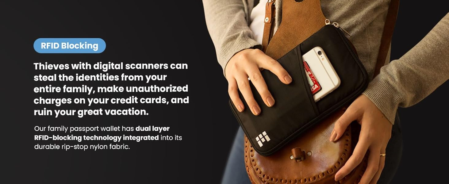 Zero Grid Passport Wallet - Travel Document Holder w/RFID Blocking | Amazon (US)