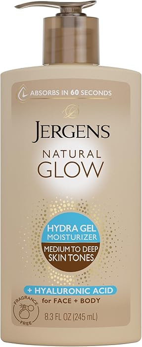 Jergens Natural Glow Hydra Gel Moisturizer, Hyaluronic Acid Tanning Lotion, Hydrating Tanning Gel... | Amazon (US)
