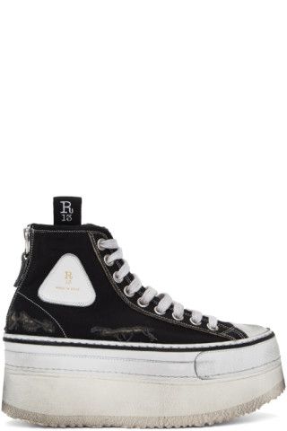 Black Platform High-Top Sneakers | SSENSE