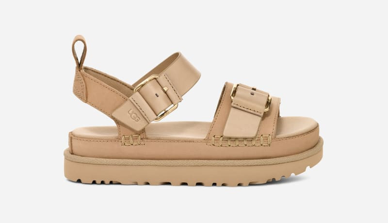 UGG® Women's Goldenstar Villa Nubuck/Leather Sandals in Mustard Seed, Size 12 | UGG (US)