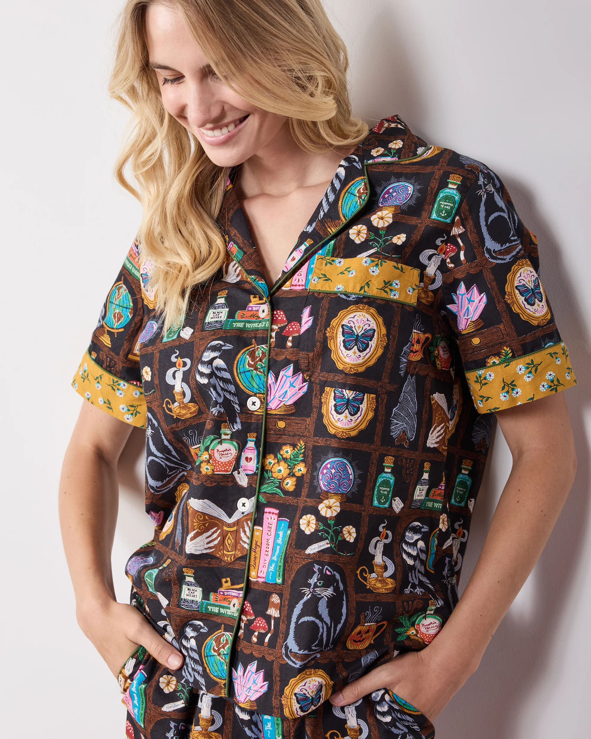 Enchanted Study - Short PJ Set - Obsidian | Printfresh
