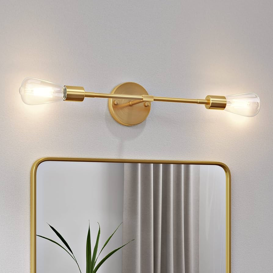 FadimiKoo 2-Light Gold Sconces Wall Light Fixtures, Bathroom Vanity Light Fixtures Over Mirror, M... | Amazon (US)