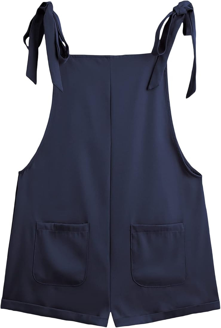 Verdusa Women's Tie Shoulder Pocket Front Suspender Overall Shorts Rompers | Amazon (US)