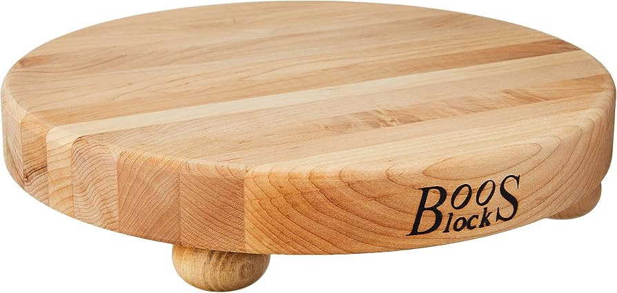 John Boos Block B12R Round Maple Wood Edge Grain Cutting Board with Feet, 12 Inches Round, 1.5 In... | Amazon (US)