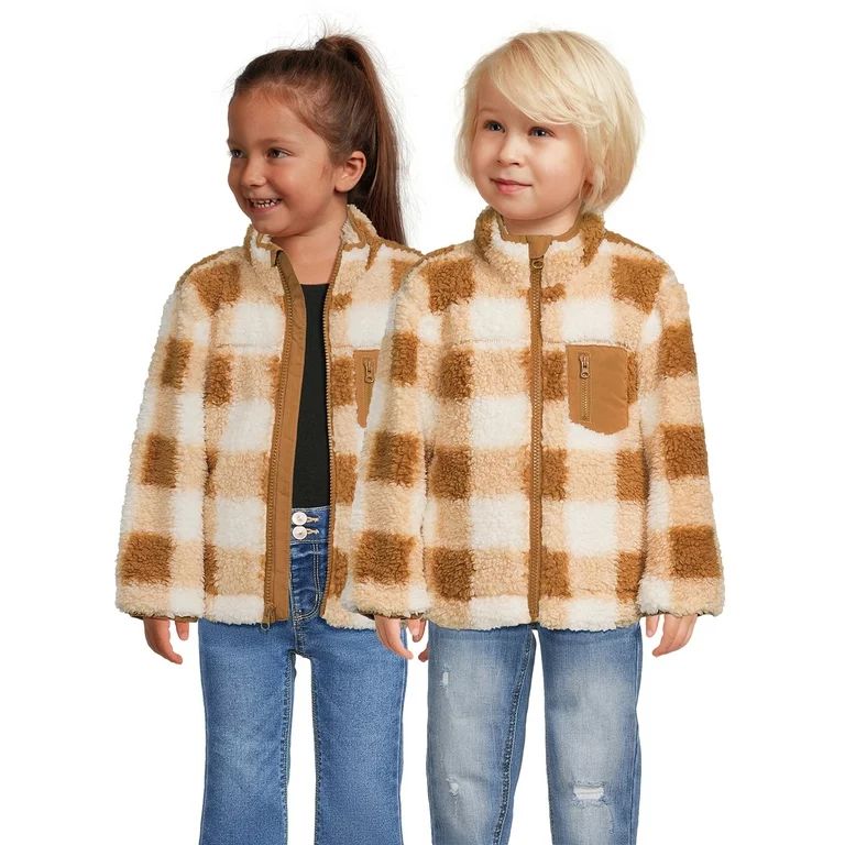 Wonder Nation Toddler Faux Sherpa Jacket, Size 12M-5T | Walmart (US)