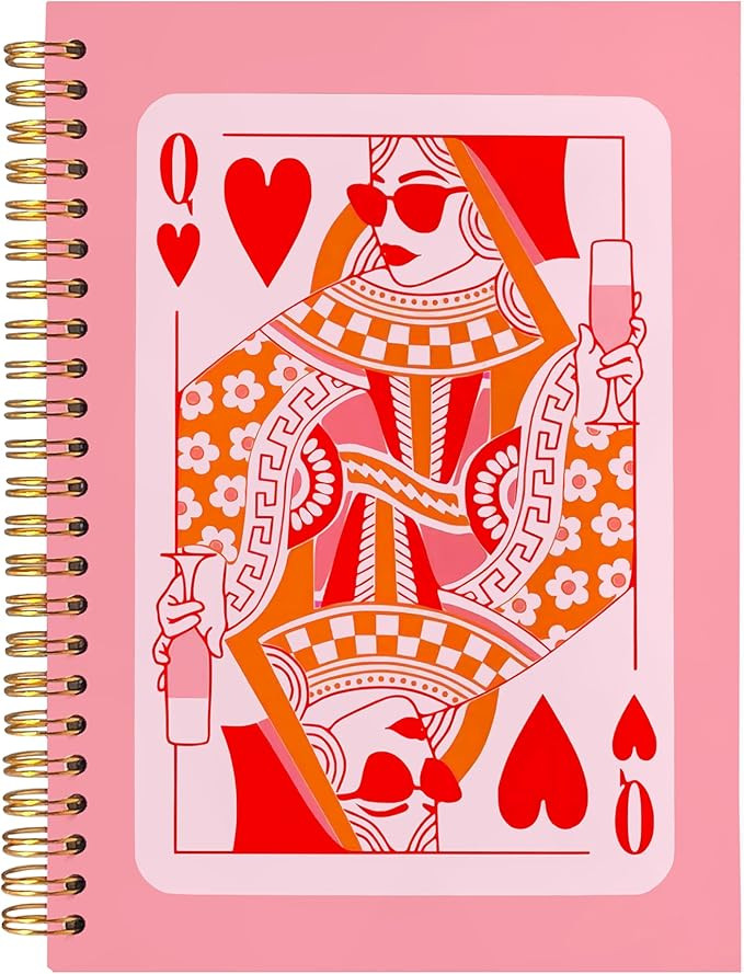 BearCake Funny Pink Queen of Hearts Notebook Journal, Preppy Notebook, Pink Aesthetic Notebooks, ... | Amazon (US)