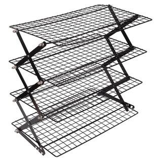 Black 4-Tier Collapsible Cooling Rack for Baking, Cookies, Cake, Roasting, Grilling, Drying - 16.81 X 9.72 inches | The Home Depot