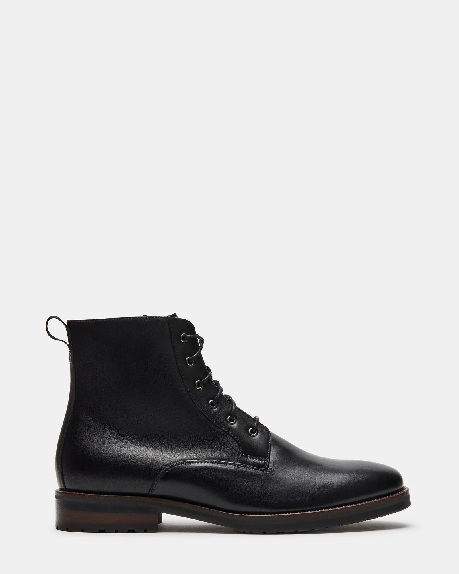 SIXTET Black Leather Men's Lace-Up Ankle Boot | Steve Madden (US)