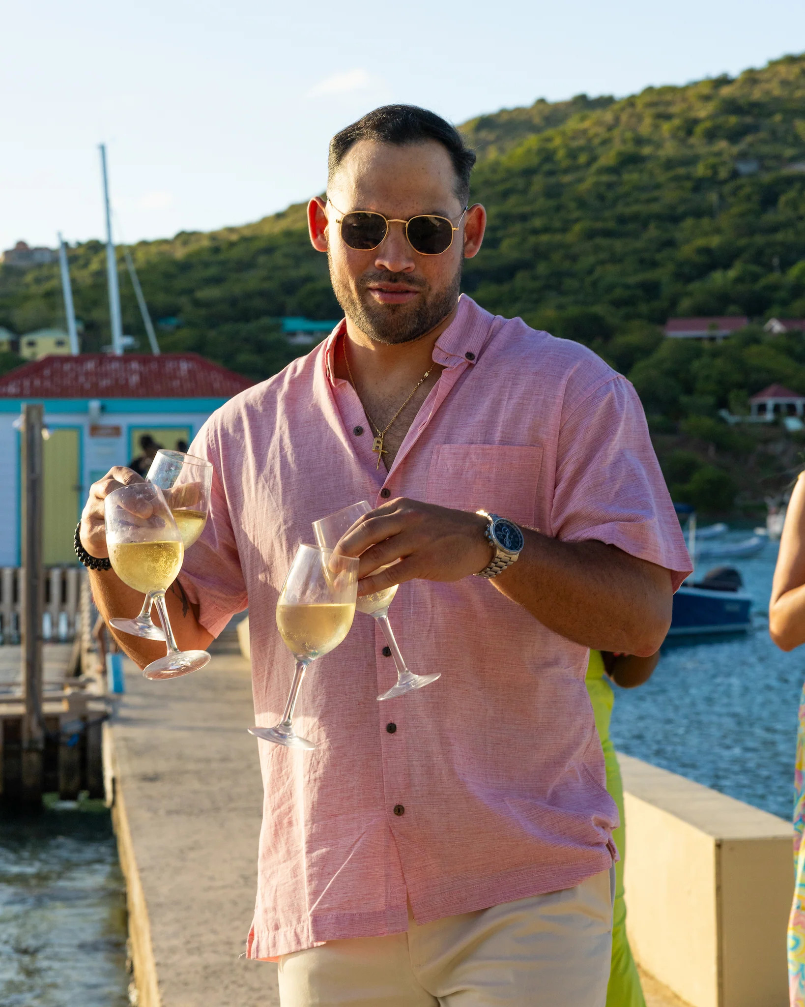 The Rosé Blusher - Short Sleeve Pink Linen Shirt by Kenny Flowers | Kenny Flowers