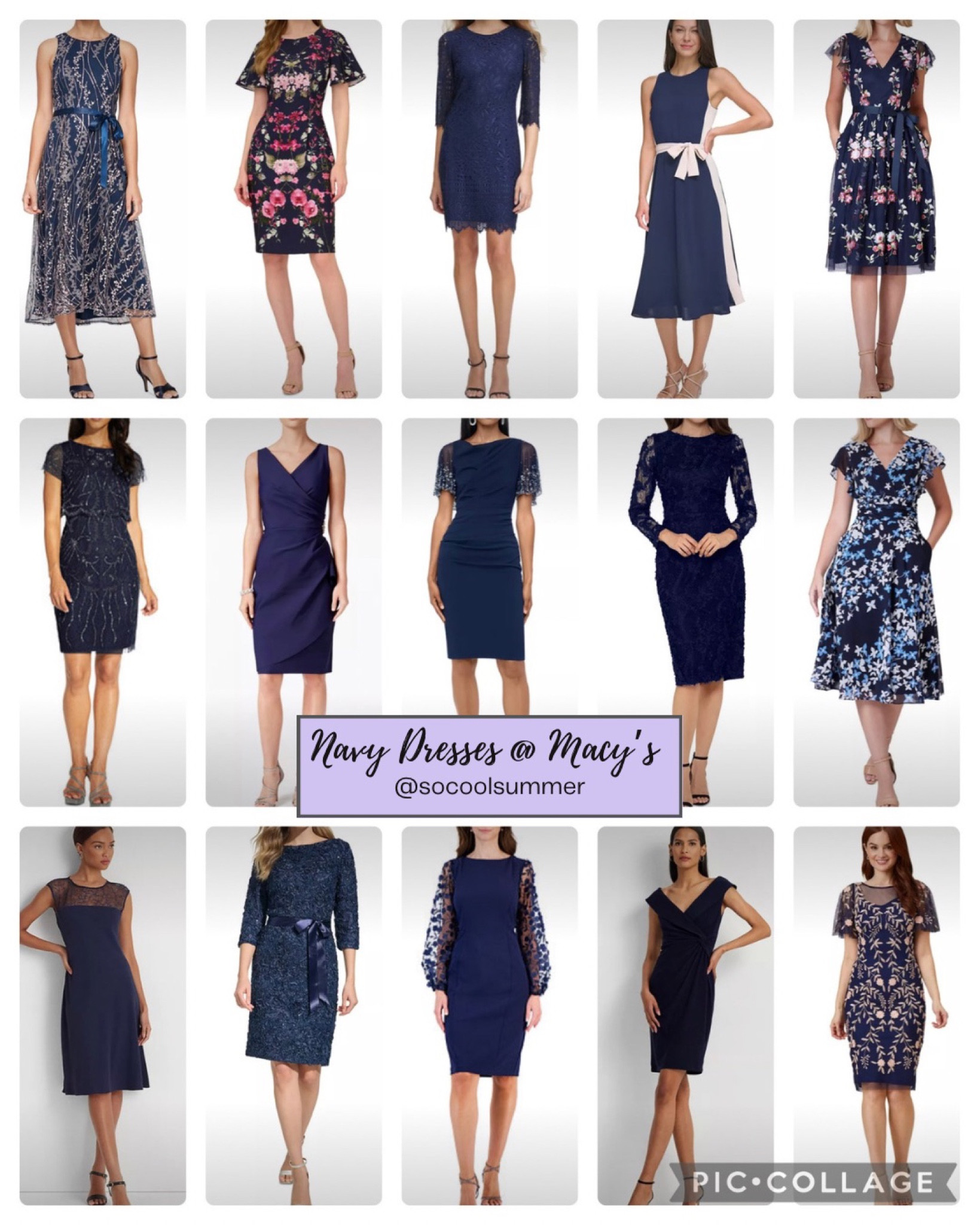 Navy dresses at Macy’s.  Perfect for weddings!

#hocsummer #coolsummer #lightsummer #softsummer #pastelsummer #darksummer #brownsummer #sweetpeasummer #summerpalette #summerfinds

#LTKwedding #LTKsalealert #LTKstyletip
