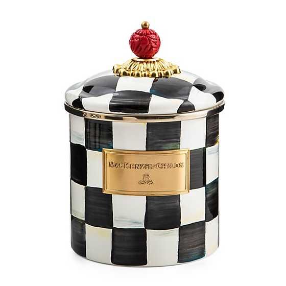 Courtly Check Enamel Canister - Small | MacKenzie-Childs