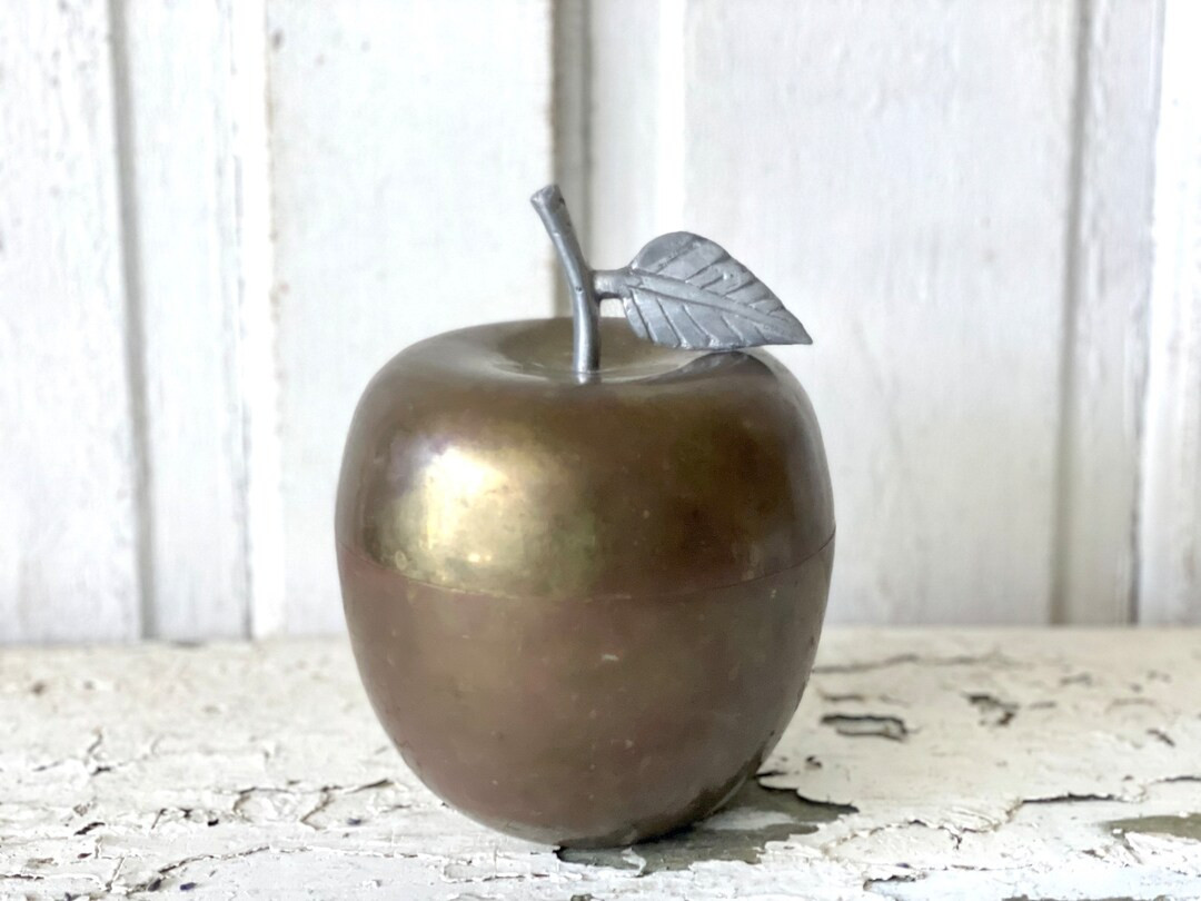 Vintage Brass Apple Container Aged Patina - Etsy | Etsy (US)
