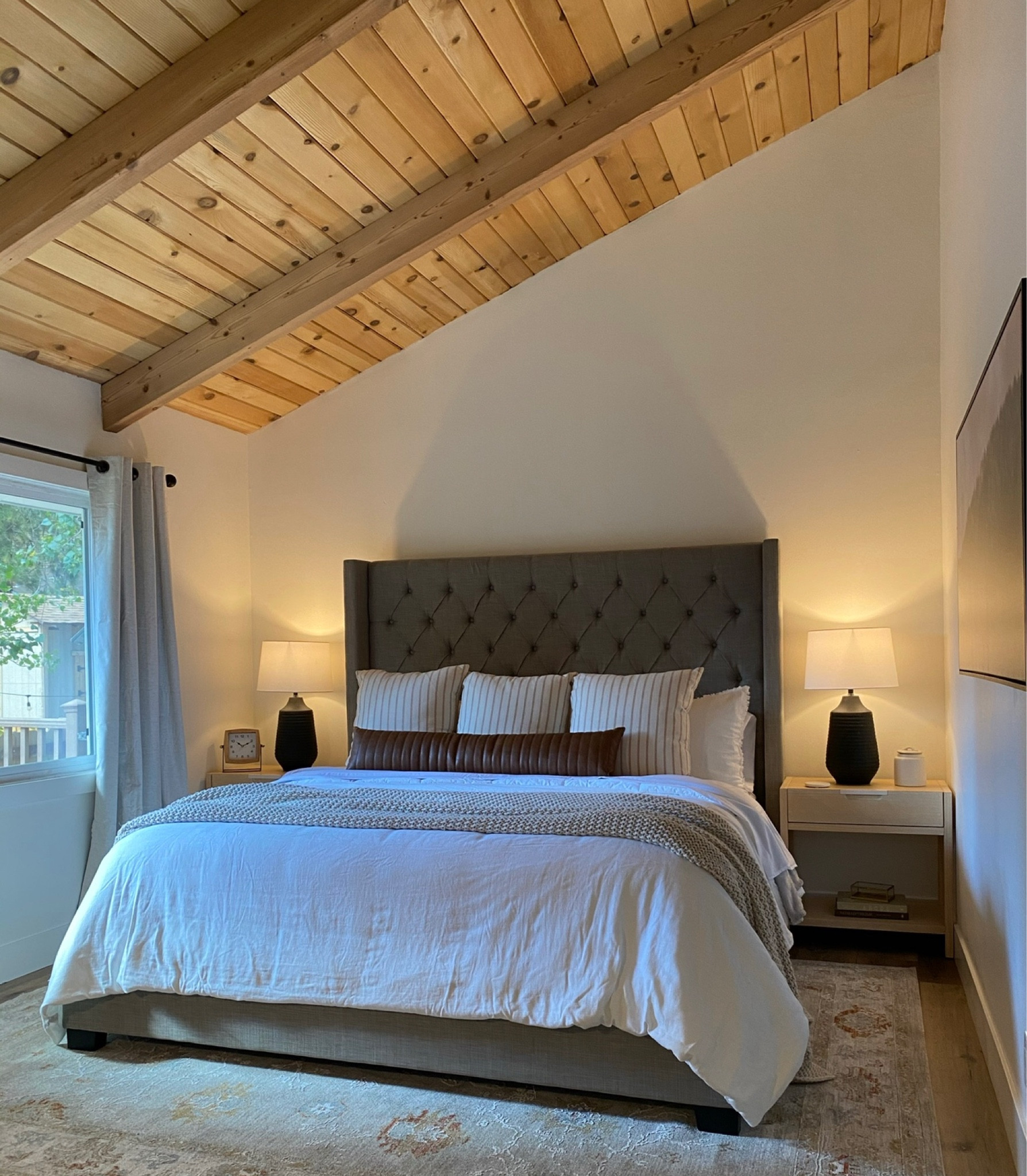 Nightstands I love so much-I bought them twice. We have the bleached wood at one of our cabins and the black here at home in our spare bedroom. 

#LTKhome #LTKstyletip