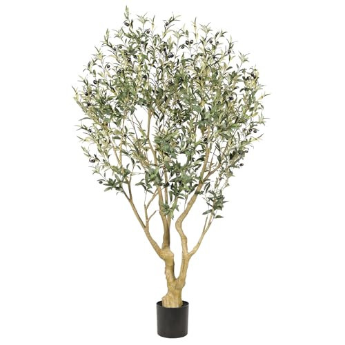 Realead 6ft Olive Trees Artificial Indoor - Large Faux Olive Tree with Realistic Leaves and Olives - Full and Grand Design Fake Olive Tree with Sturdy Base for Indoor Outdoor Office Decor | Amazon (US)