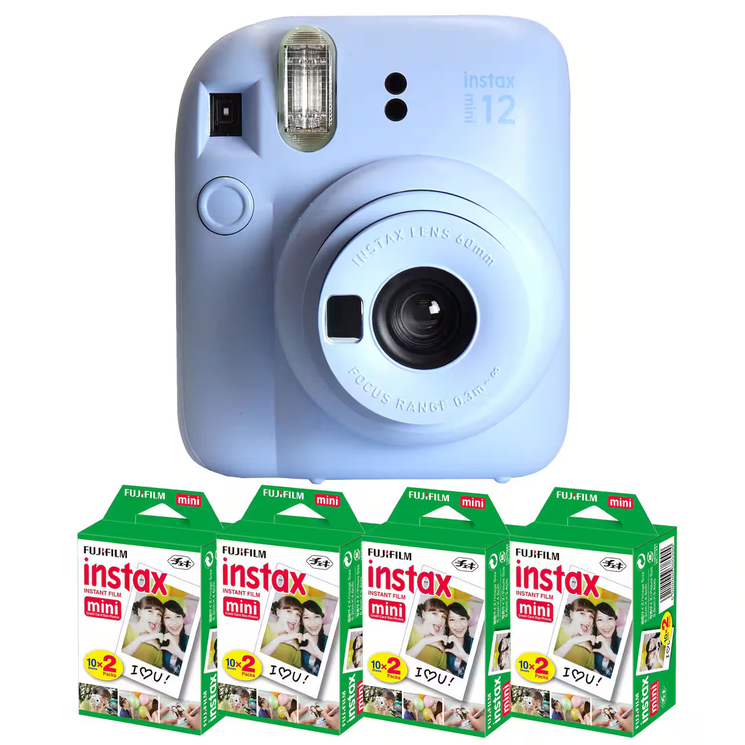 Fujifilm - INSTAX MINI 12 Instant Film Camera Pastel with 4x Mini Instax Film - Blue | Best Buy U.S.