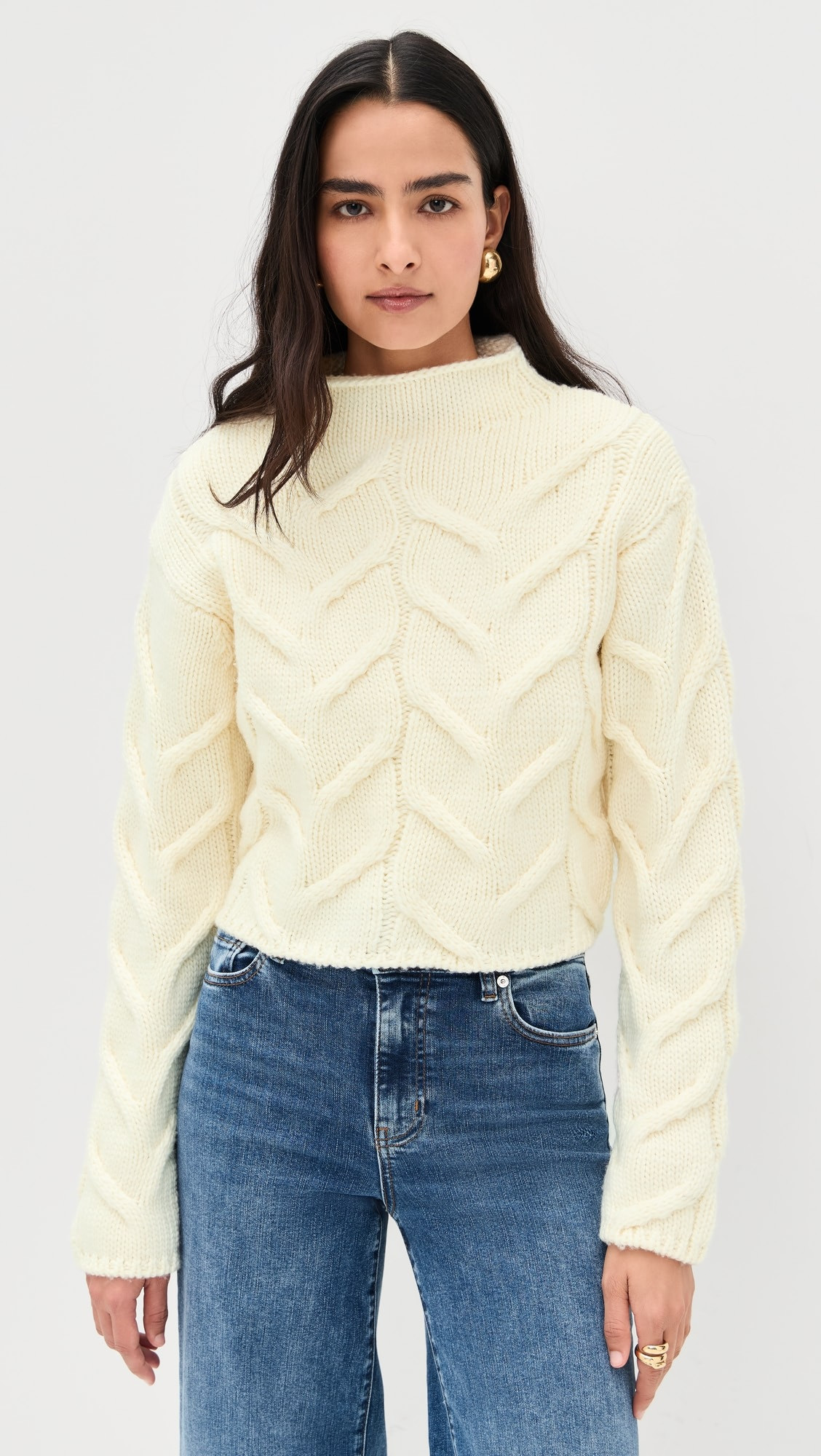 The Cable Funnel Sweater | Shopbop