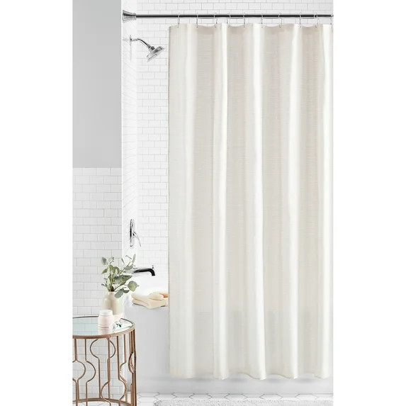 Mainstays Tan Texture Polyester Fabric Shower Curtain, 72" x 72" | Walmart (US)