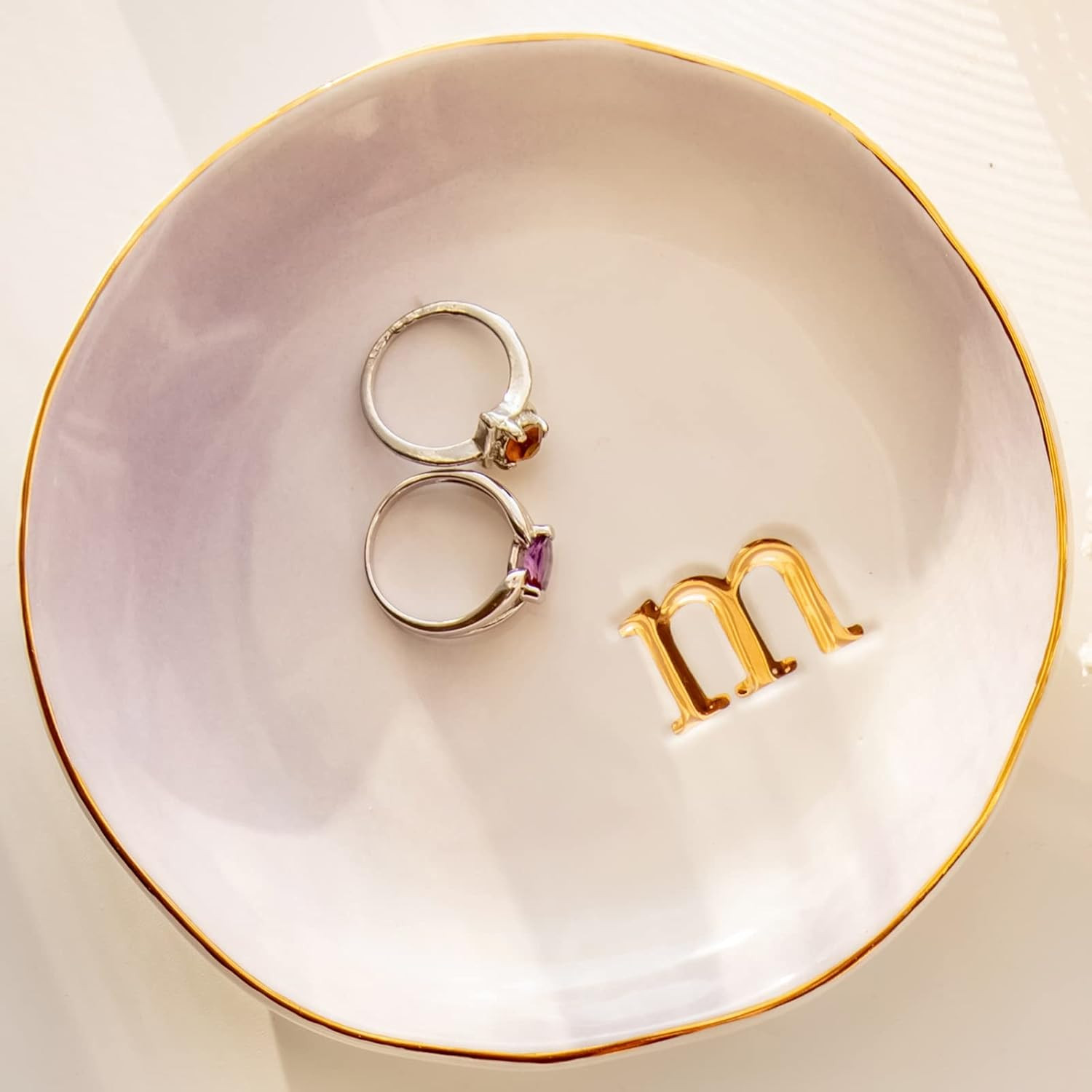 COLLECTIVE HOME - Ceramic Jewelry Tray, Decorative Trinket Dish for Rings Earrings Necklaces Brac... | Amazon (US)