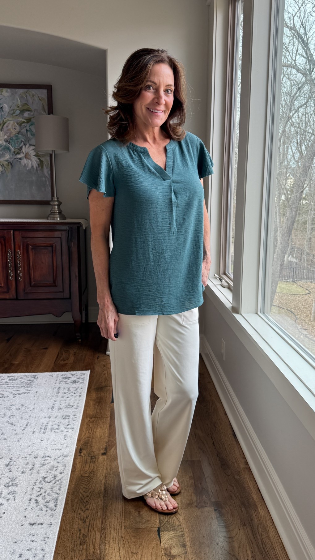 Quiet luxury. Everyday ease. 

This soft green blouse + wide-leg neutral pants is a clean, elevated formula I come back to. Relaxed on top, fluid below — polished without trying.

Why it works:
• Soft drape = effortless movement
• Neutral wide-leg elongates
• Minimal sandals keep it refined

Strong separates. Simple structure. Repeatable style.

#AmazonFashion #StyleOver40 #EverydayElevated #ModernMidlifeStyle #EffortlessChic