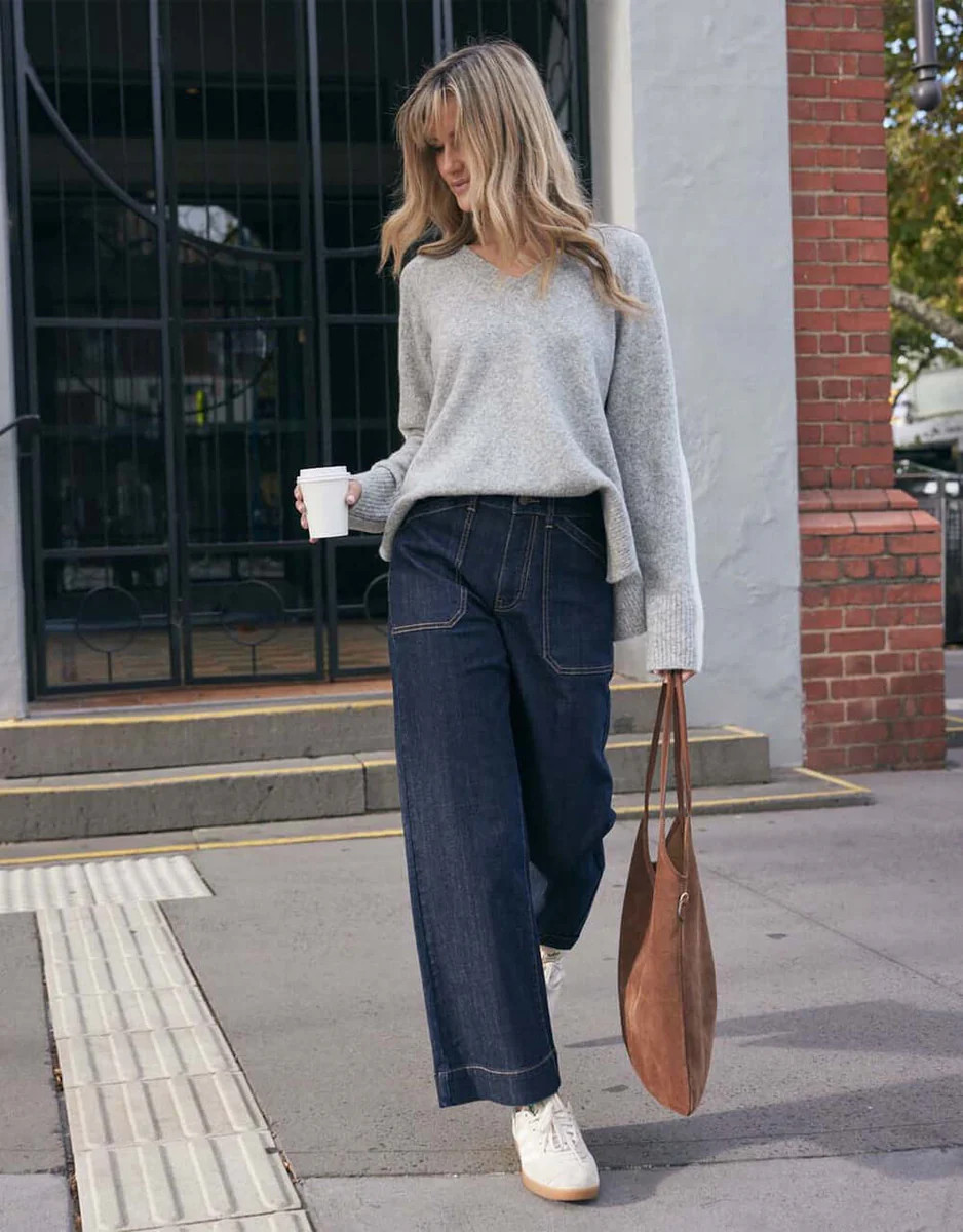 Catalina Wide Leg Jeans - Indigo | White & Co