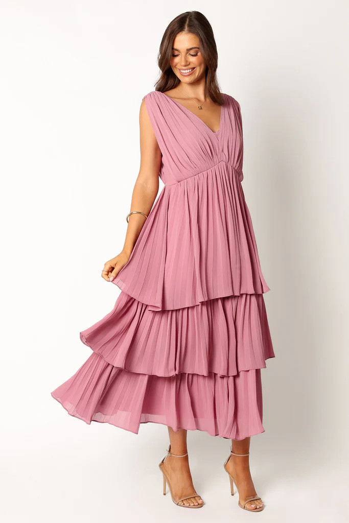 Kiara Tiered Midi Dress - Orchid Purple | Petal & Pup (US)