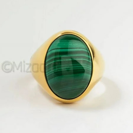 Malachite Silver Men Ring Handmade Ring Signet Men Ring Natural Green Malachite Stone Men Ring | Walmart (US)
