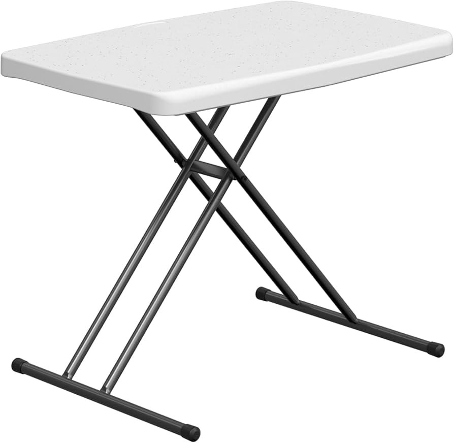 Folding Table 30 Inch - Small Desk Adjustable Height TV Tray for Laptop, Couch, Camping - Heavy D... | Amazon (US)