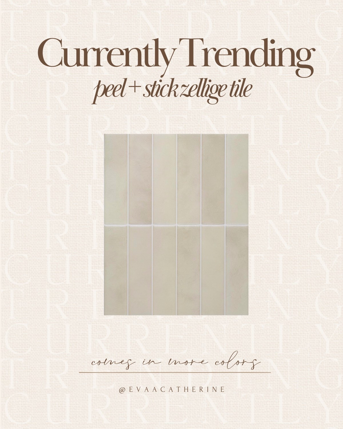 Not to be dramatic, but this peel & stick tile changed my life.🤎

No contractors, no chaos—just a weekend, a vision, and a seriously gorgeous kitchen.
 They’re buying me time until the real kitchen glow-up—counters and slab backsplash, I’m coming for you.

Comment “TILE” for a direct link sent straight to your DM.
.
.
.
#KitchenMakeover #PeelAndStickTile #DIYHomeProjects #BudgetFriendlyHome #WeekendDIY #HomeGlowUp #KitchenRefresh #FauxZellige #RenterFriendlyDIY #DIYBeforeAndAfter #AffordableHomeStyle #HomeDetails #InteriorInspo #ModernBohoHome #DesignOnABudget #casachicollo 

#LTKHome