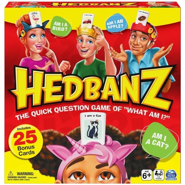 Hedbanz Picture Guessing Game with 25 Bonus Cards, for Kids and Families Ages 6 and up, Walmart E... | Walmart (US)