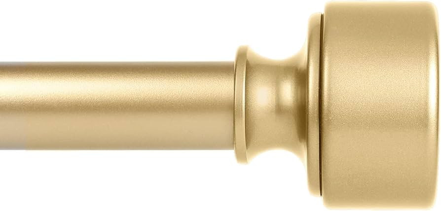 Gold Curtain Rods for Windows 48 to 84 Inch(4-7ft),Noble Metal End Cap Curtain Rods,1 Inch Diamet... | Amazon (US)