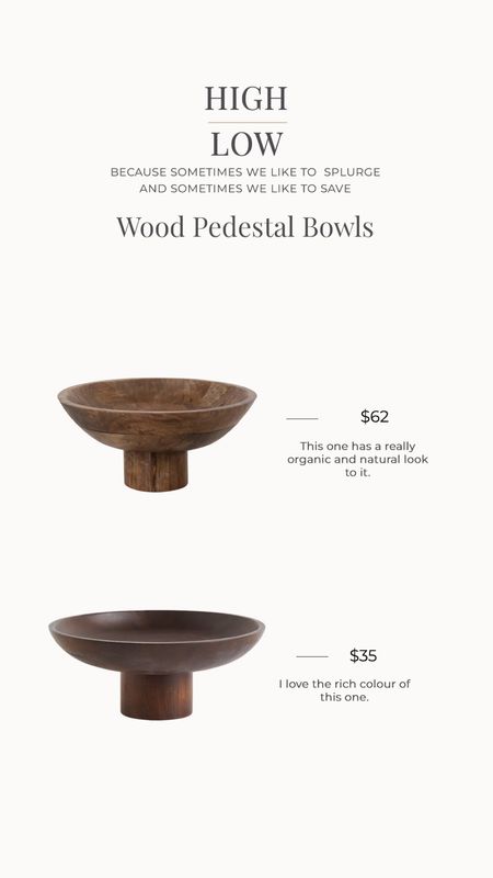Wood pedestal bowls are neutral and organic decor for kitchens, living rooms, dining rooms and even bedrooms. 


#LTKhome #LTKFind