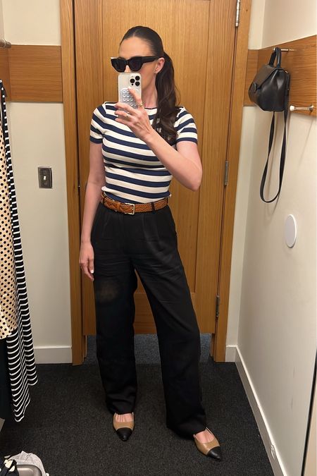 Loving J.Crew so much right now 🤍✨ #jcrew #sunglasses #stripes #belts #casual #ootd #fashion 

#LTKfindsunder50