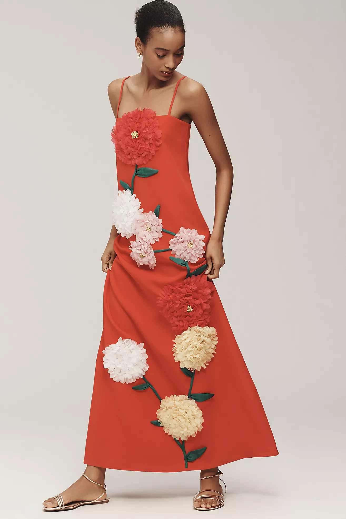 Elliatt Buttercup Floral Appliqué Maxi Dress | Anthropologie (US)