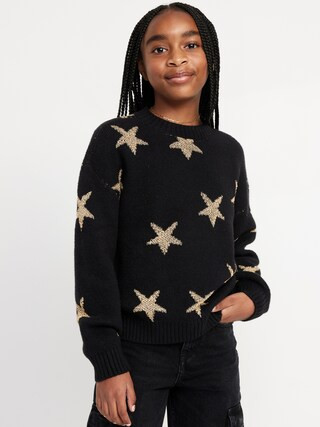 SoSoft Printed Shaker-Stitch Sweater for Girls | Old Navy (US)