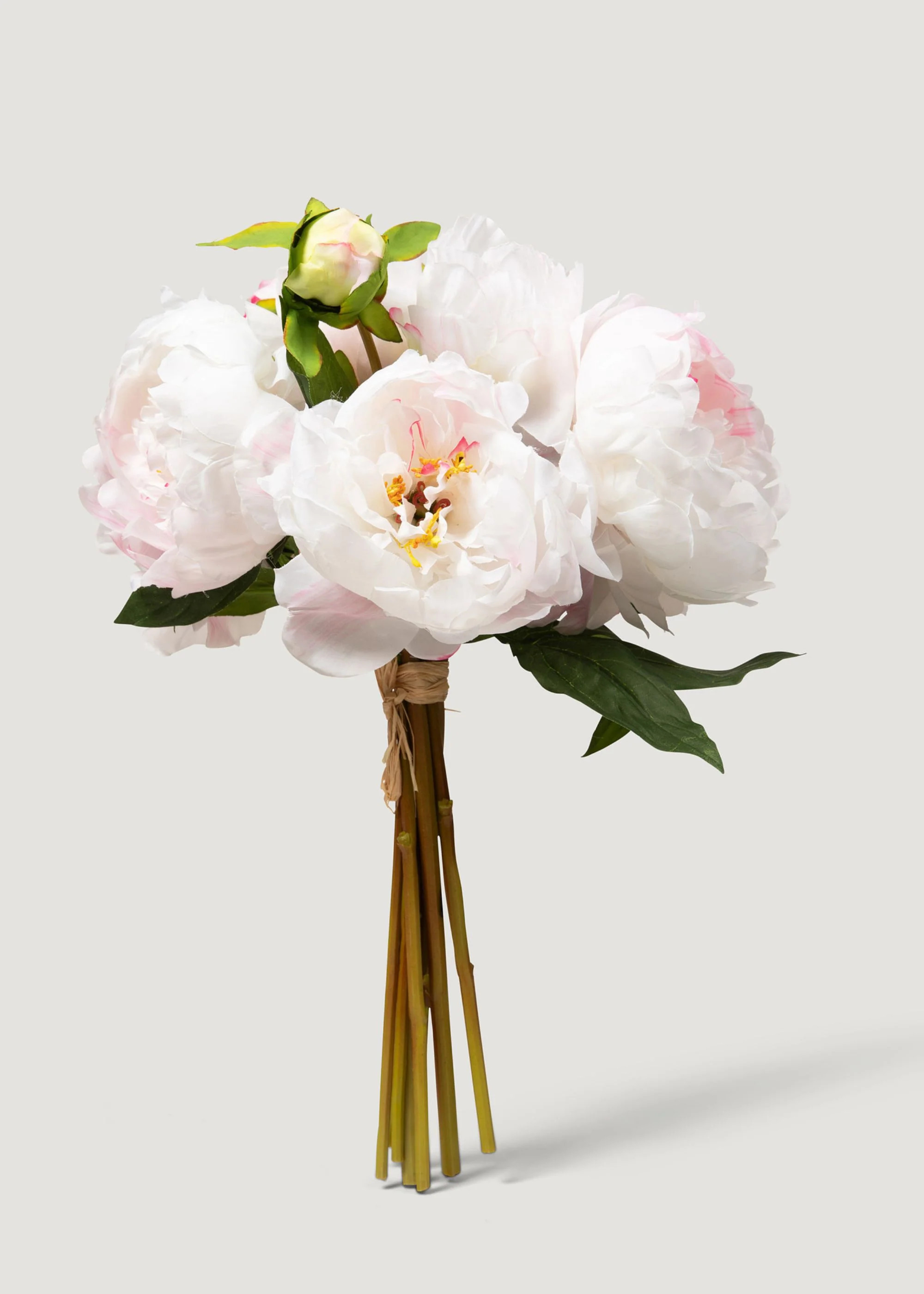 Pink Cream Faux Peony Flower Bouquet | Artificial Flowers at Afloral | Afloral