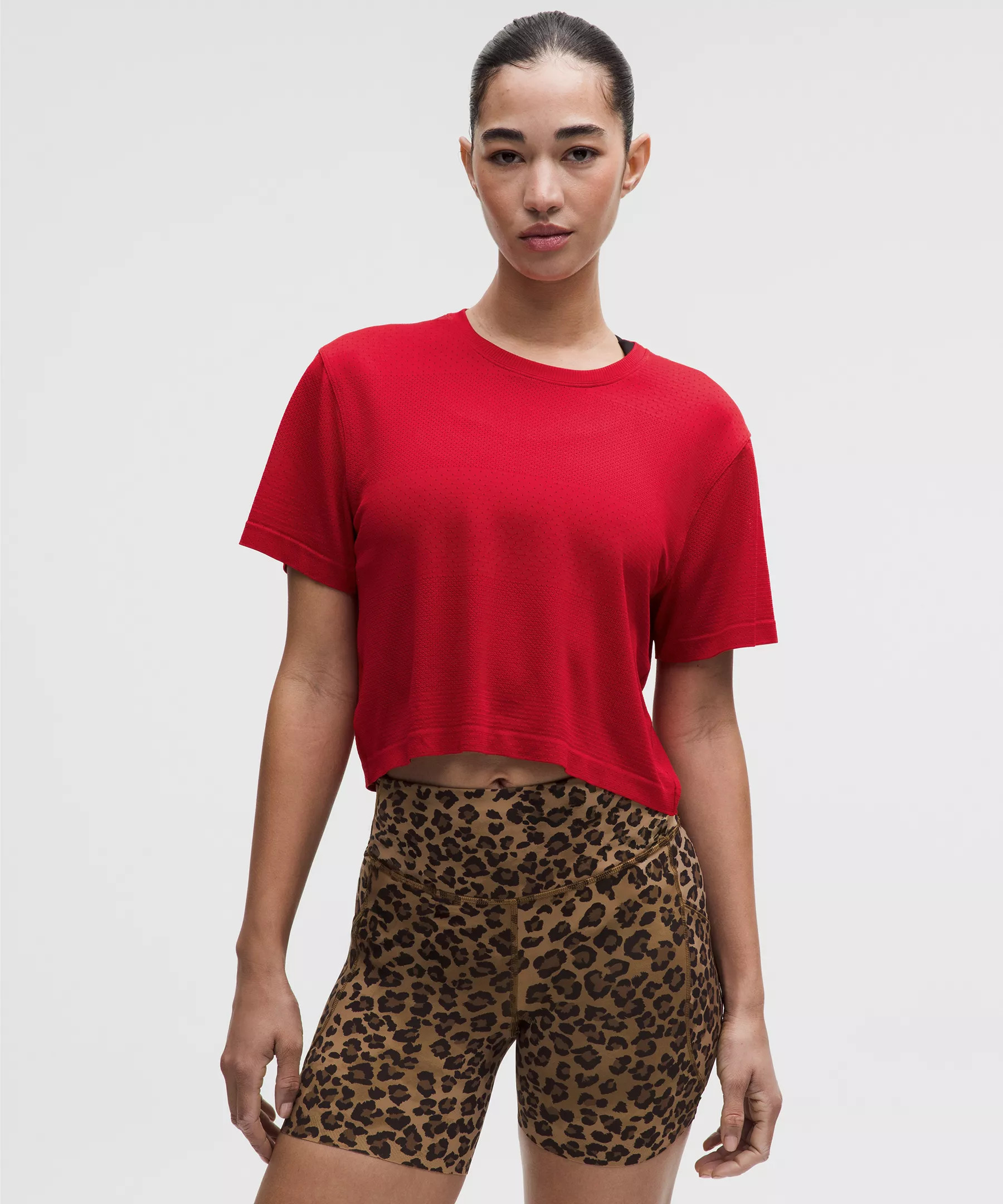 Swiftly Perforated Stripe Short-Sleeve Shirt | Lululemon (US)