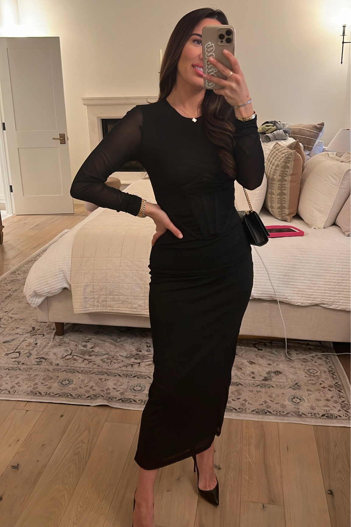Sexy black midi dress for under $200!💕