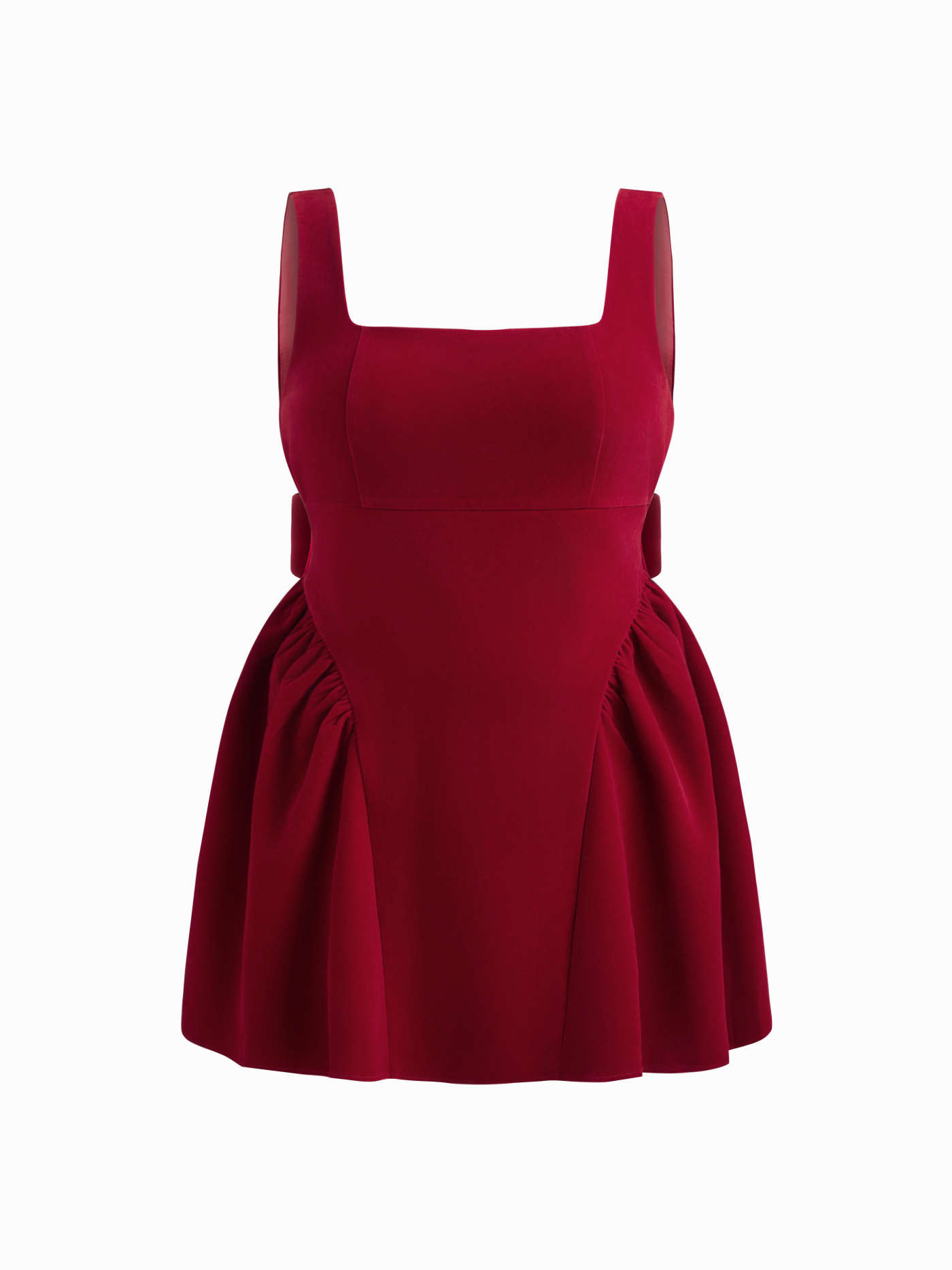 Party Dress For Party New Years Holiday Dress Velvet Velvet Square Neck Bowknot Tie Back Ruffle M... | Cider