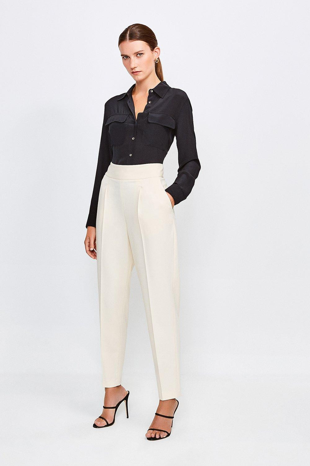 Clean Utility Tapered Trousers | Karen Millen UK & IE