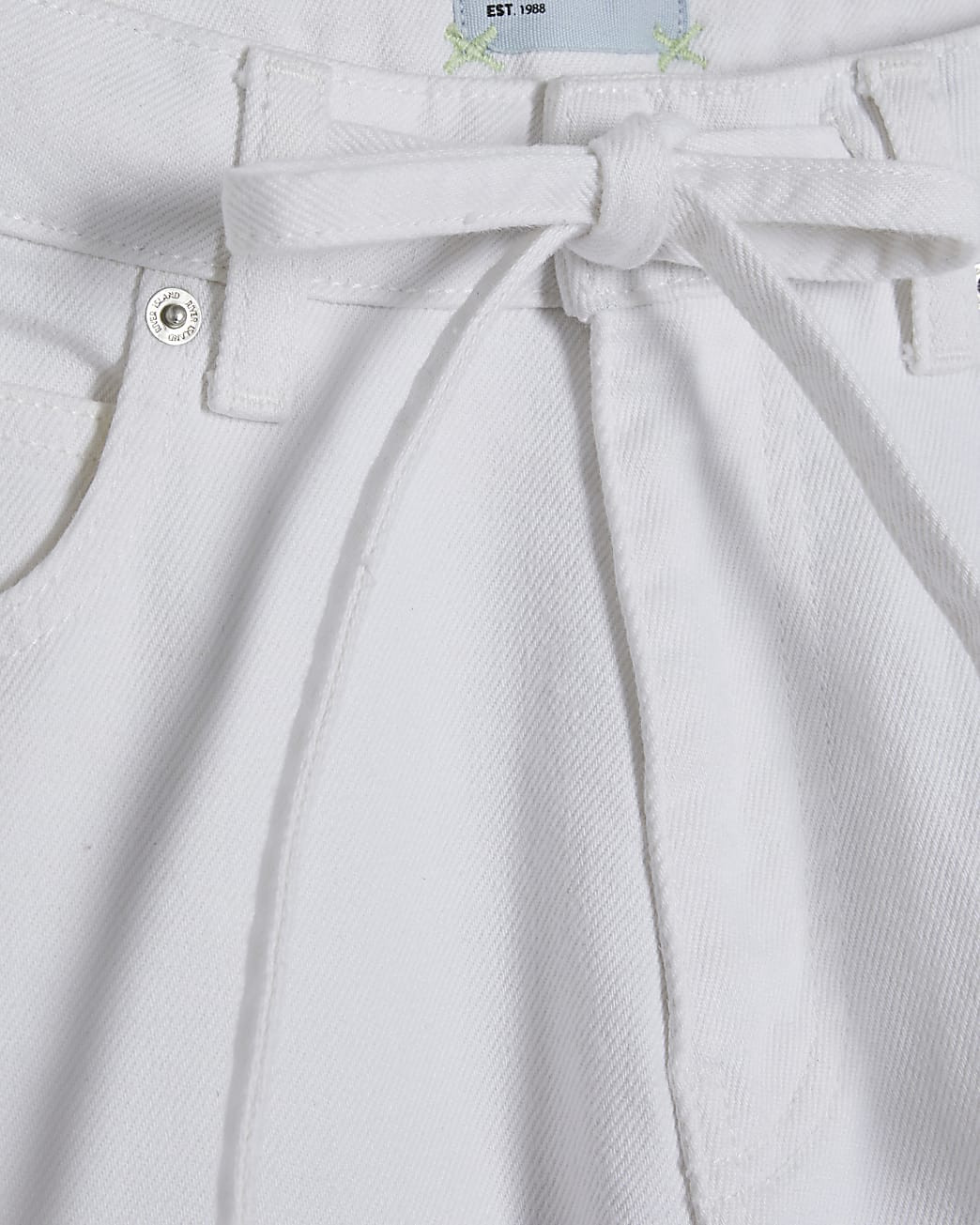 White Balloon Leg Drawcord Baggy Jeans | River Island UK & IE