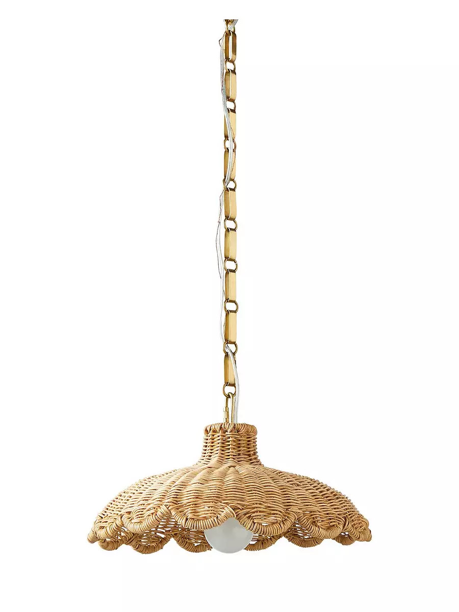 Scallop Rattan Pendant | Serena and Lily
