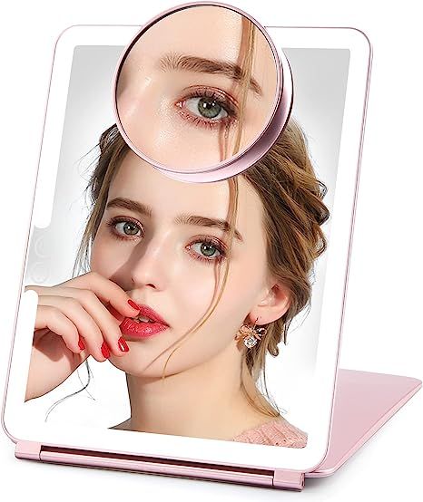 Amazon.com: Folding Travel Mirror Lighted Makeup Mirror , FITNATE Travel Mirror with Light, Recha... | Amazon (US)