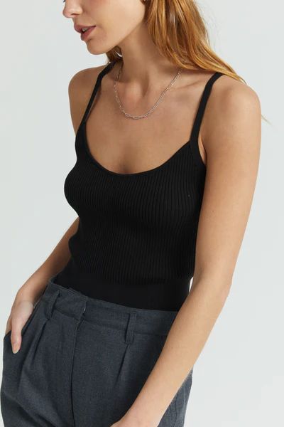 Ribbed Cami Sweater Top | Almina Concept
