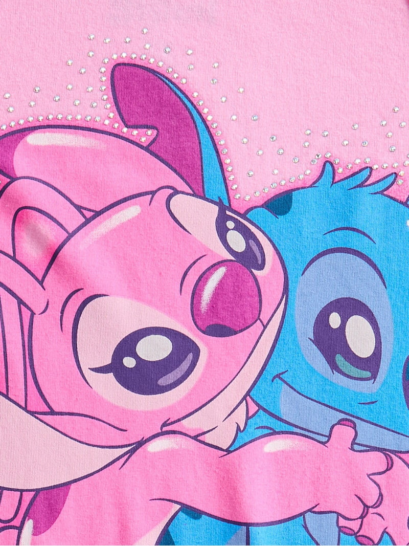 Stitch and Angel Girls Gradient Rhinestone Character Graphic Tank Top, Sizes 4-16 | Walmart (US)