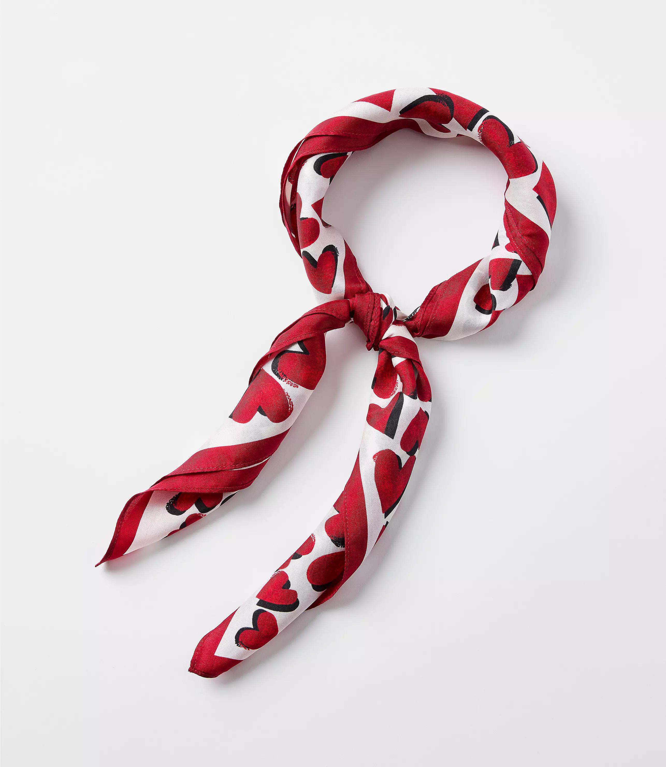 Heart Silk Square Scarf | LOFT