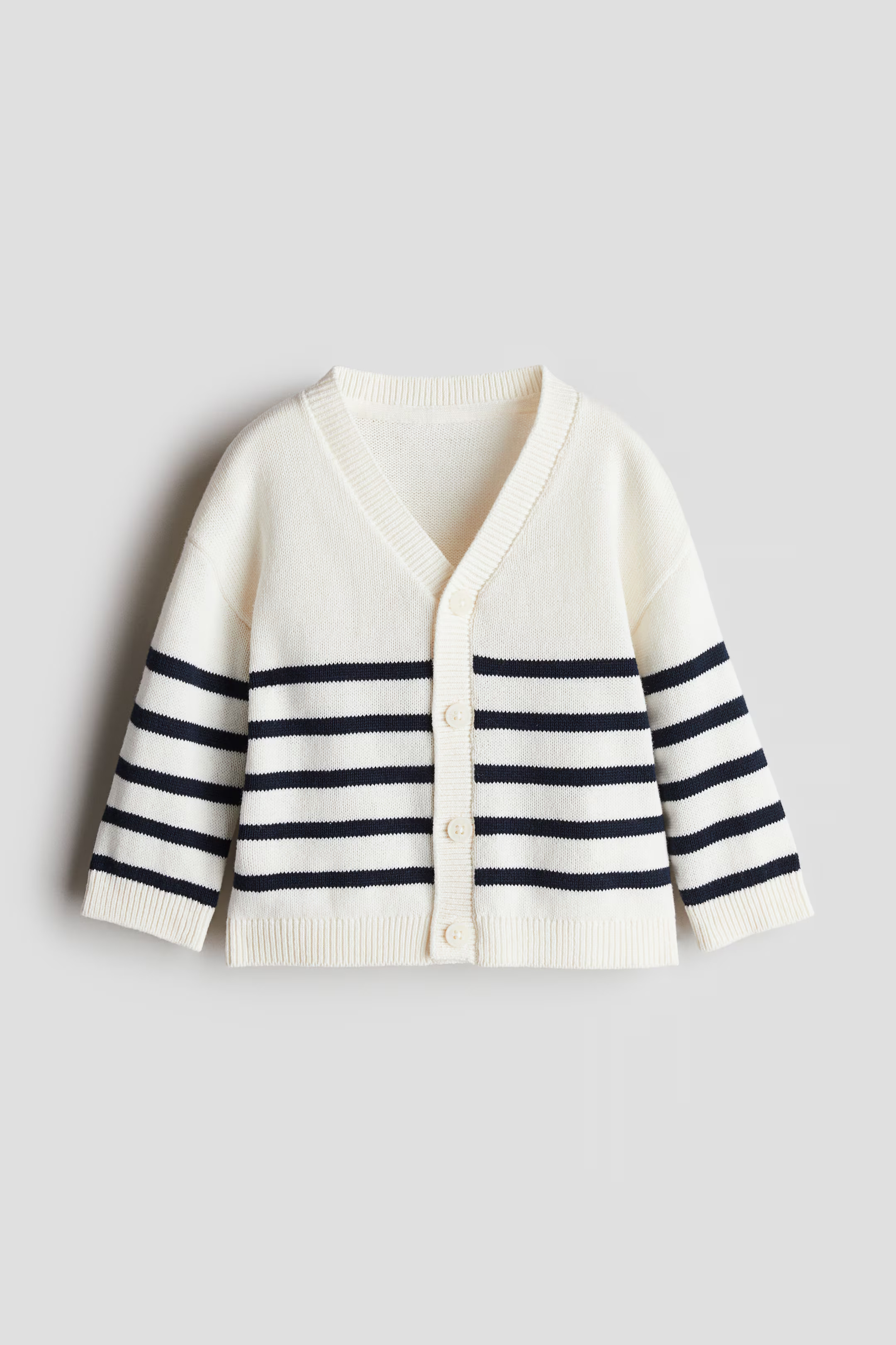 Waffle-knit Cardigan - White/striped - Kids | H&M US | H&M (US + CA)